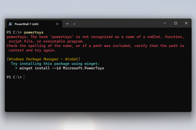 Command not found dialog in Windows terminal