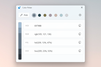 Color Picker بقيم HEX و RGB